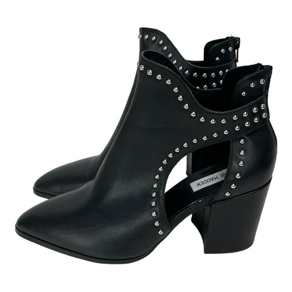 Steve Madden Shoes Steve Madden Black Leather Studded Cut Out Ankle